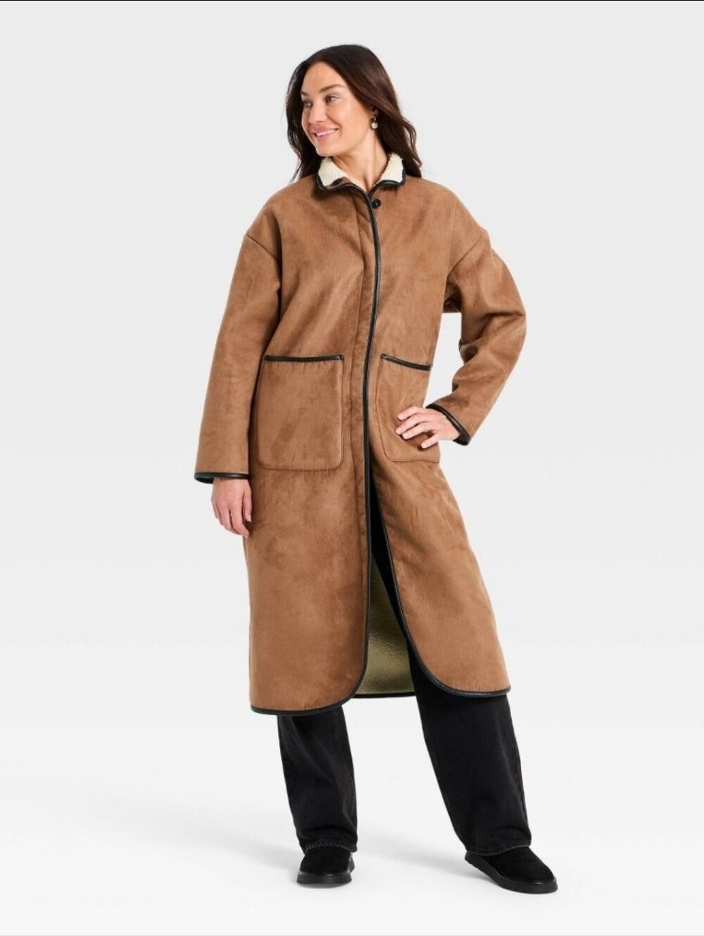 Universal Thread Women's Faux Suede Long Coat Size M